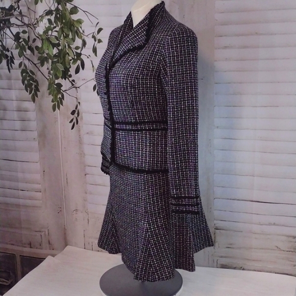 Chadwick's Black and White Tweed Skirt Blazer Set Size 14 - Picture 4 of 9